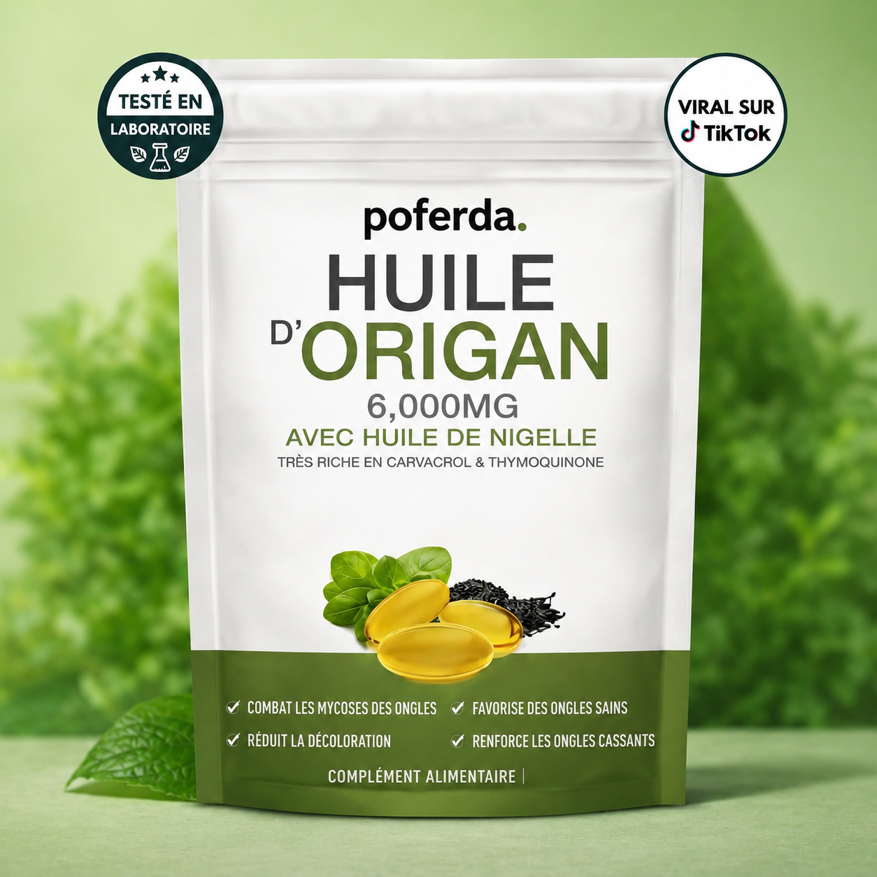 Poferda Huile d'Origan & De Nigelle – Élimine Les Mycoses Des Ongles